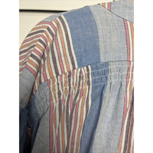 LIV Los Angeles Striped Boho Beach Tassel Cotton Tunic Cover Up Size Large - Picture 10 of 10